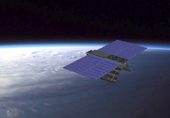 An artist’s conception shows Lumen Orbit’s satellite in space. (Lumen Orbit Illustration)