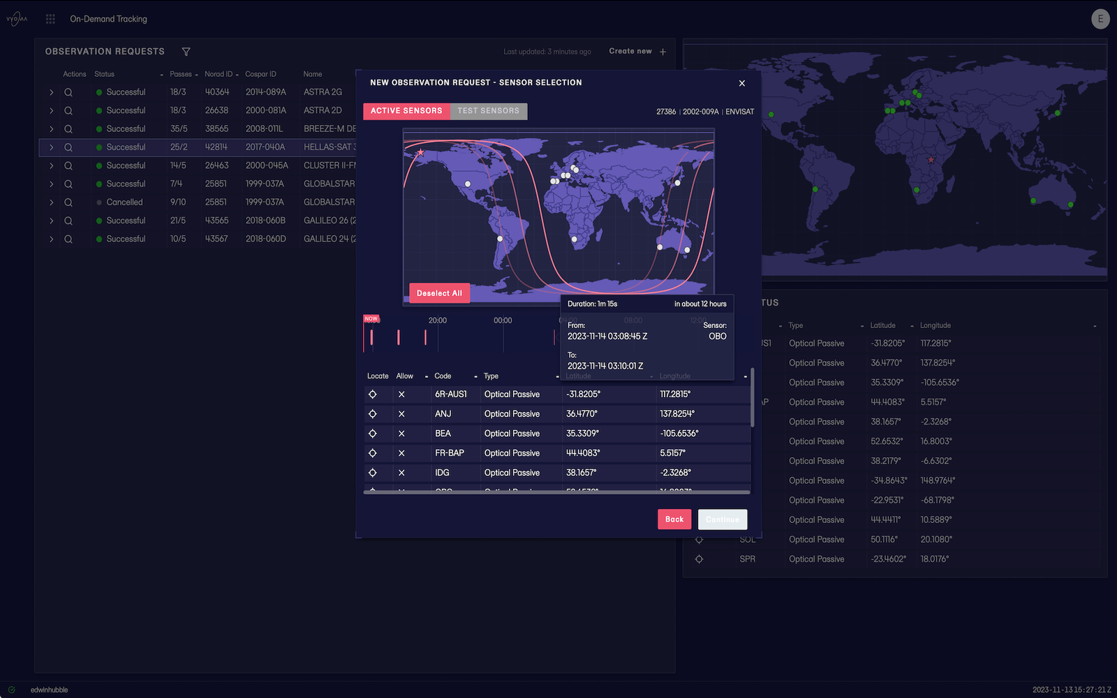 Vyoma Orbit determination dashboard